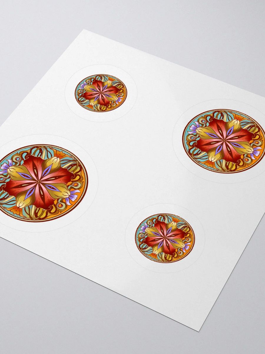 Crimson Floral Mandala - Sticker Sheet product image (3)