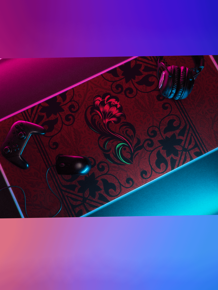 Crimson Paisley Garden Desk Mat product image (1)