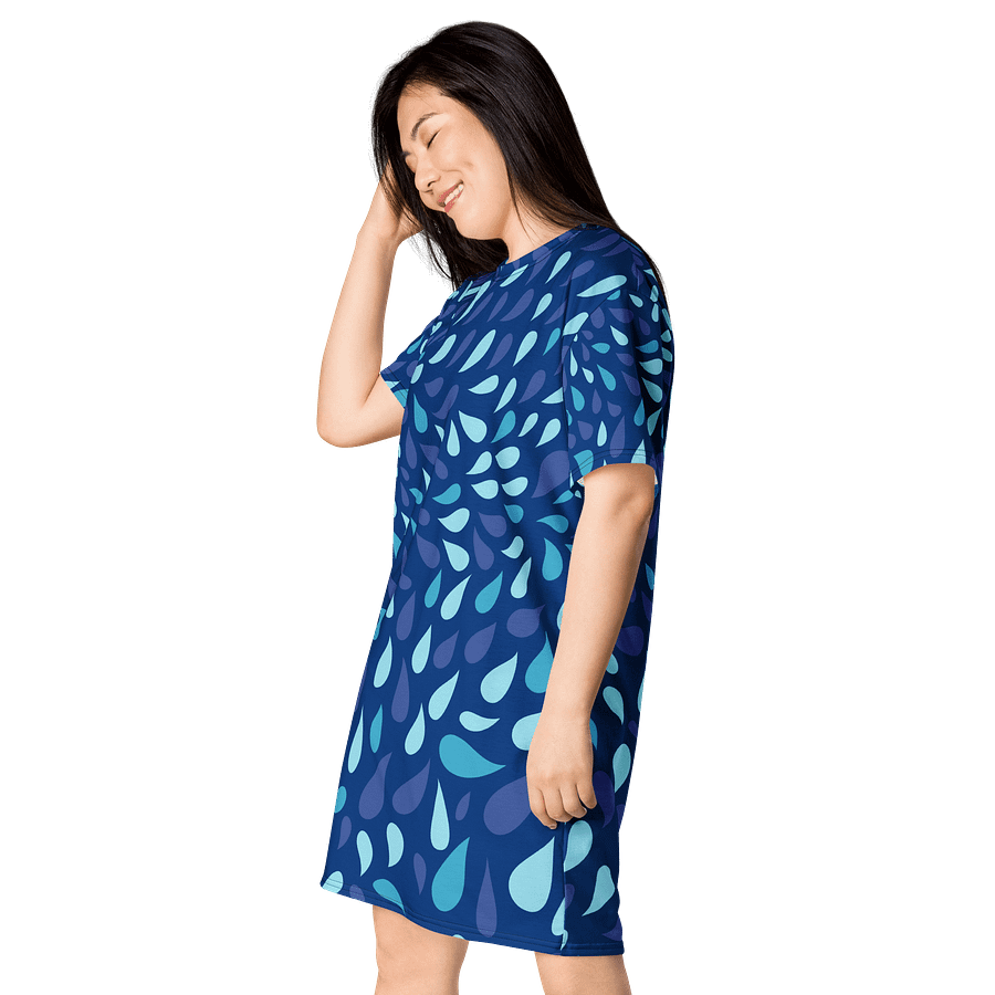 Vibrant Blue Teardrop T-Shirt Dress - Oversized & Stretchy product image (3)
