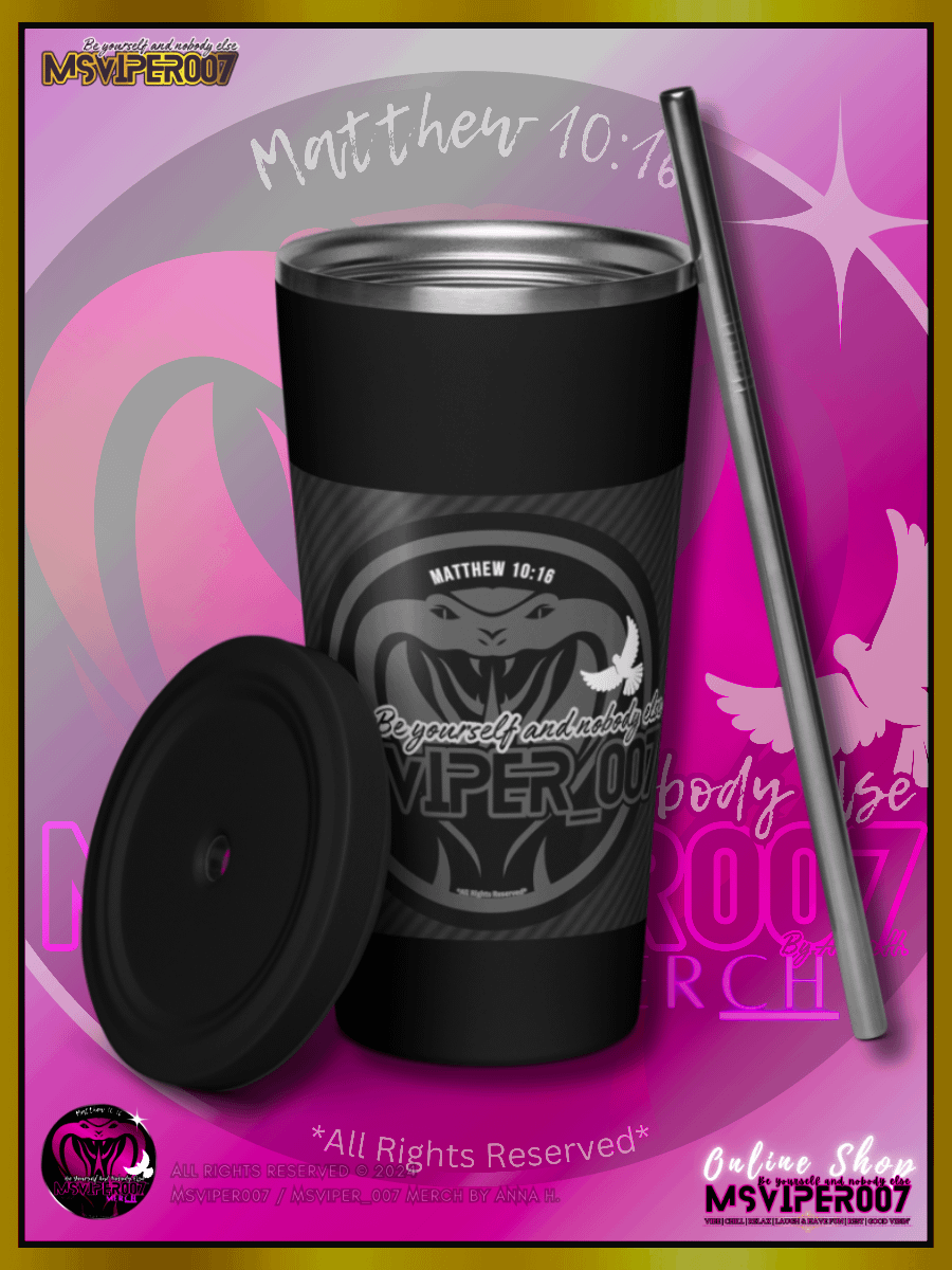 Tumbler - "MsViper_007™ Brand [gray/blk] - Support&Sport" Insulated Tumbler with a Straw By Anna H. product image (1)