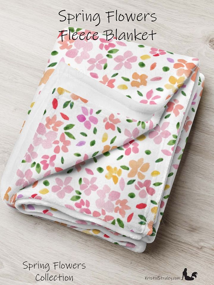 Spring Flowers Fleece Throw Blanket product image (1)