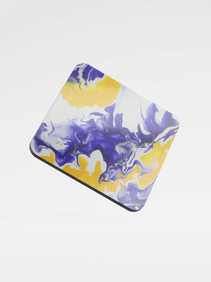 Acrylic Pour Printed Glossed Cork Coaster - #20BY Design product image (1)