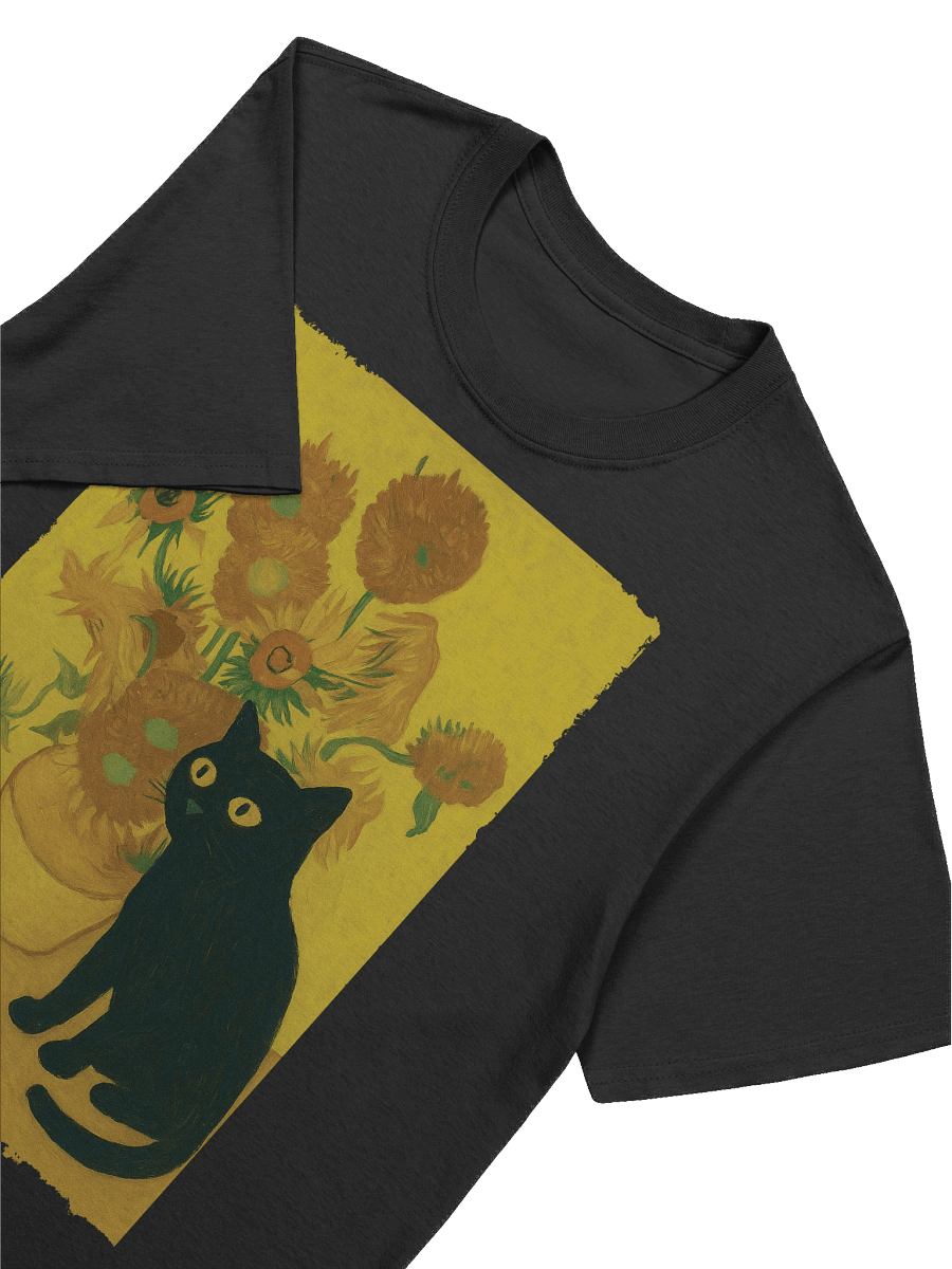 Van Gogh Sunflower Curious Cat T-Shirt product image (37)