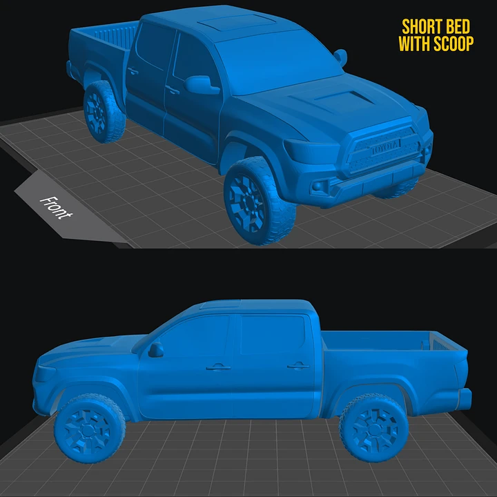 3rd Gen Tacoma Short Bed With Scoop - 3D Print File product image (1)