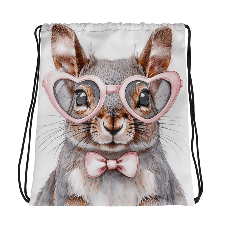 Whimsical Rabbit All-Over Drawstring Bag product image (1)