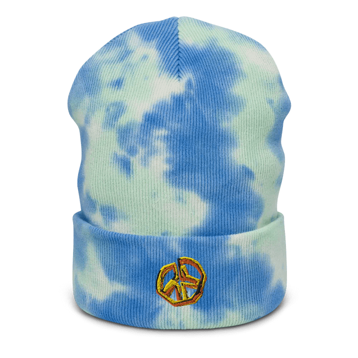 Pixeled Peace Embroidered Beenie (tie dye) product image (1)
