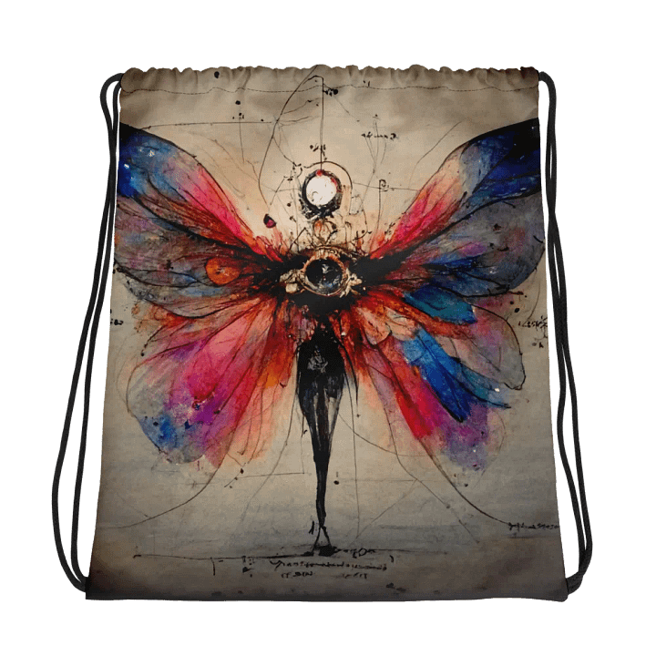 Mystical Moth All-Over Drawstring Bag product image (1)