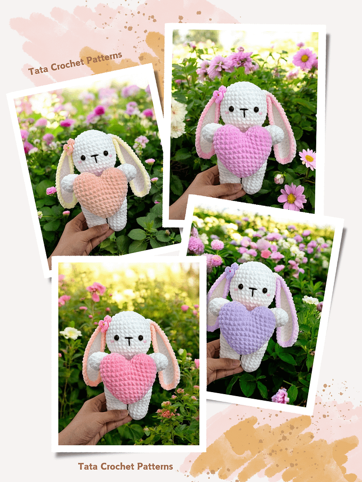 Crochet Pattern - Amigurumi Bunny Holding The Heart product image (2)