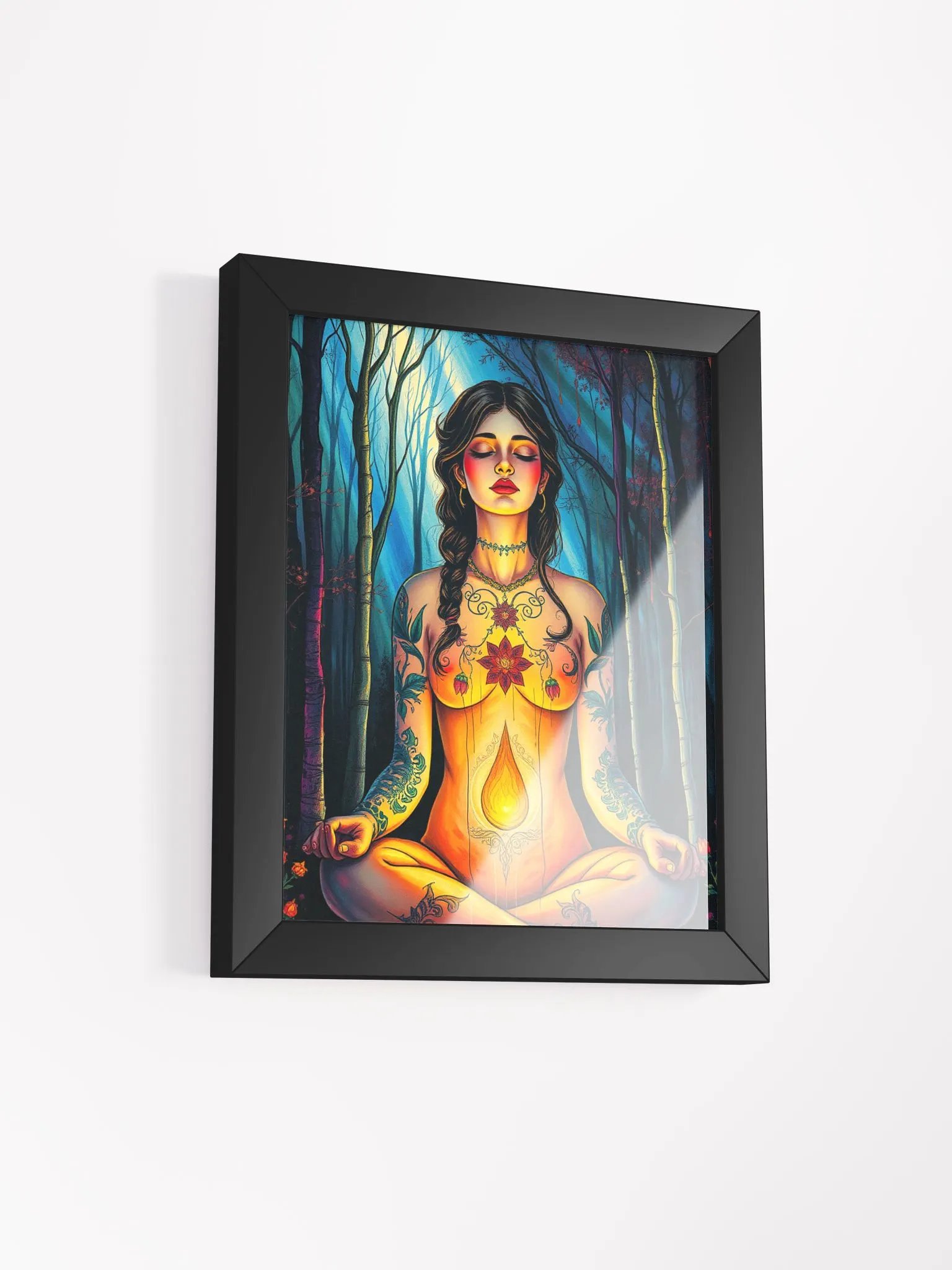 Meditate: Vibrant Ayous Wood Framed Matte Poster product image (12)