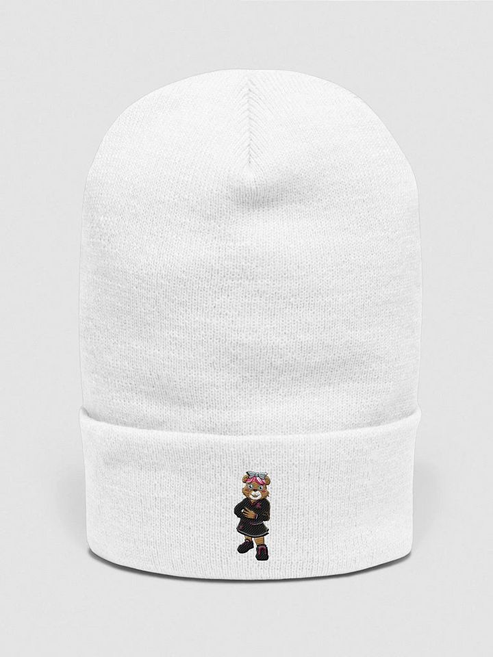 Standing Girl Bear White Beanie product image (1)
