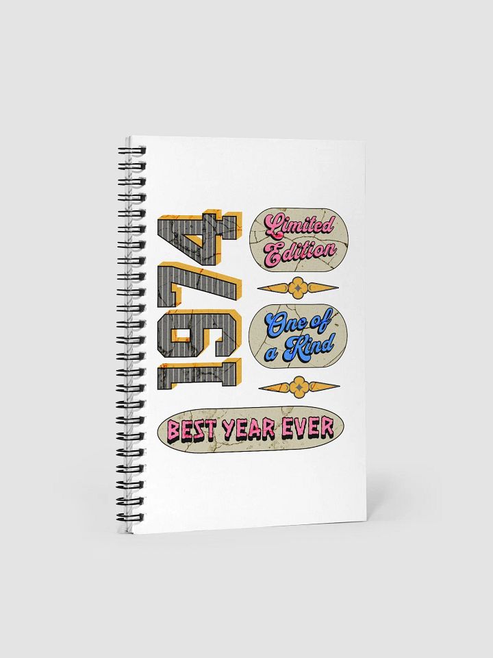 Limited Edition 1974 Retro Text Phrases Spiral Notebook product image (1)