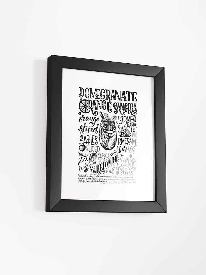 Framed Pomegranate Orange Sangria Recipe Print | Hand-Lettered Art Frame product image (8)