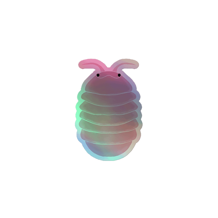 Cherry Blossom Isopod Holographic Sticker product image (1)