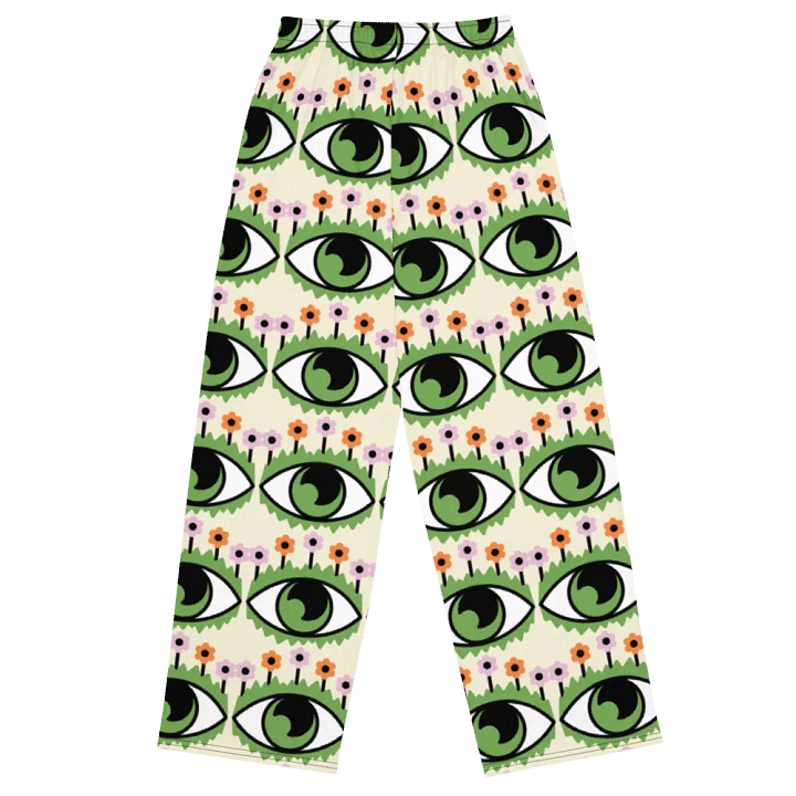 Eyes and Petals All-Over Print Wide-Leg Pants product image (2)