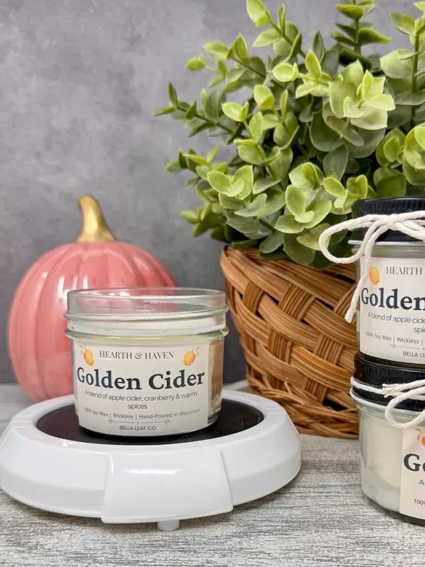 Golden Cider Wickless Candle | Hand-Poured Soy Wax product image (1)