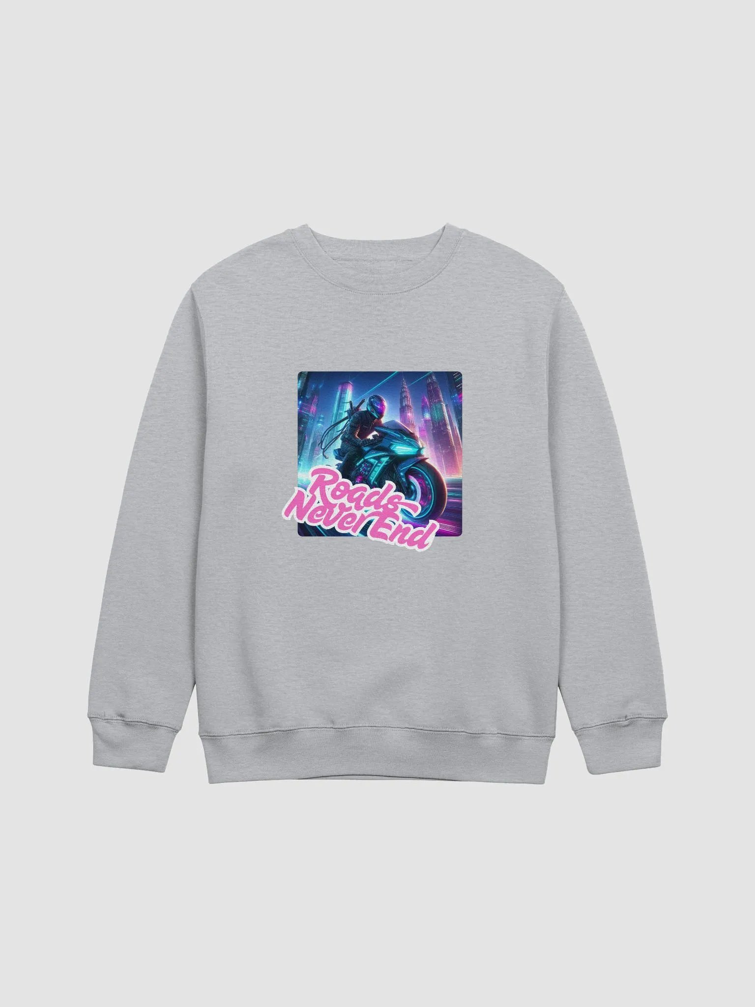 Neon City Rider Crewneck Sweatshirt | Roads Never End product image (9)