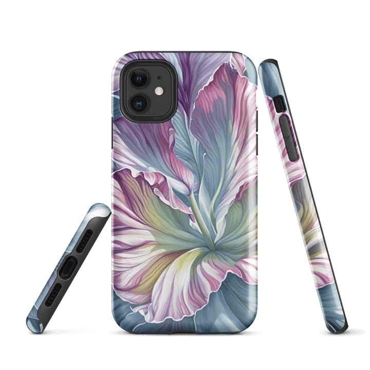Tough Phone Case for iPhone® - Flower in Shades of Pink and Blue product image (1)
