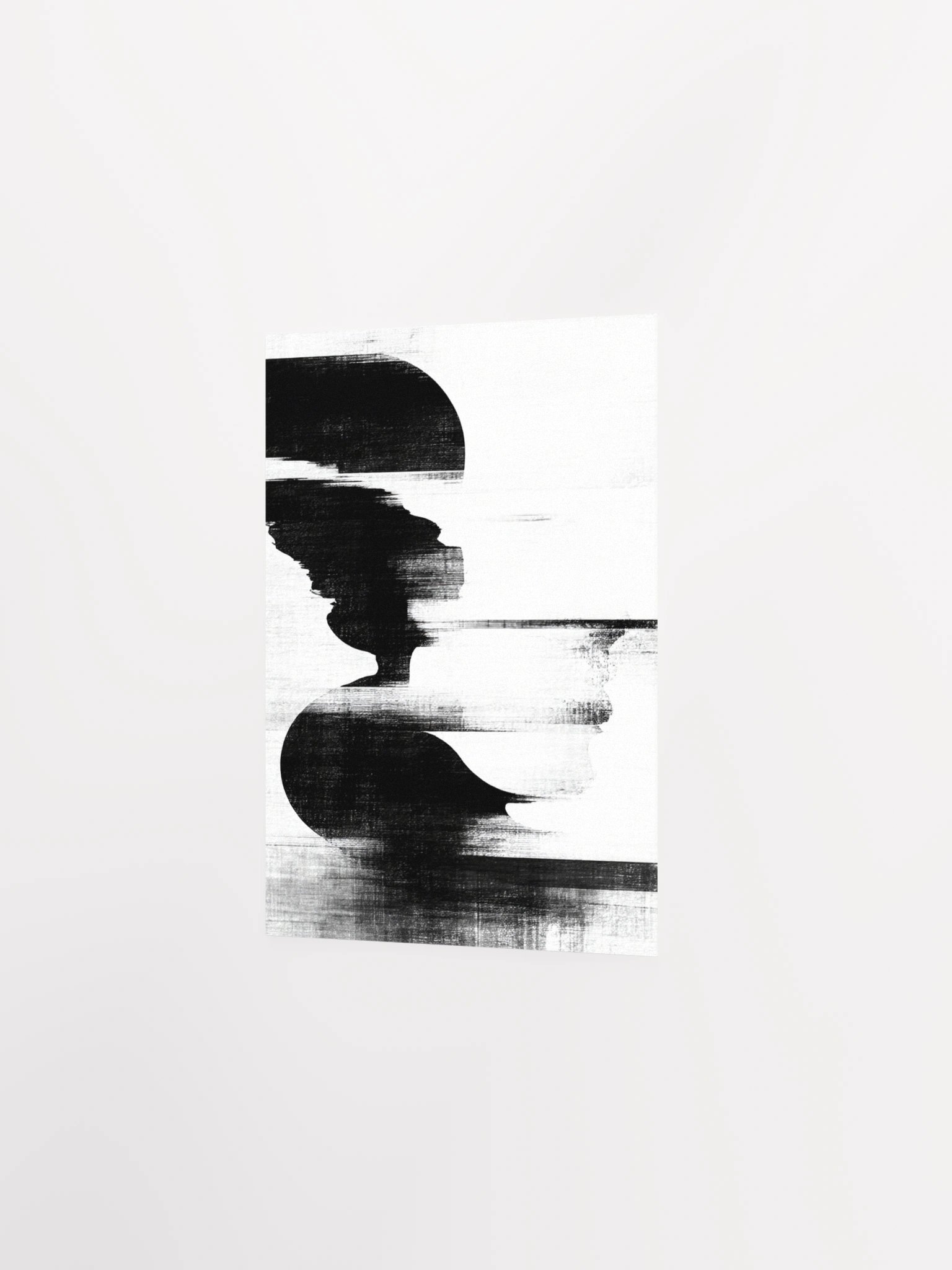 Fragmented Monochrome Glitch Poster | Black & White Abstract Minimalist Wall Art Print, Modern Monochrome Print product image (16)