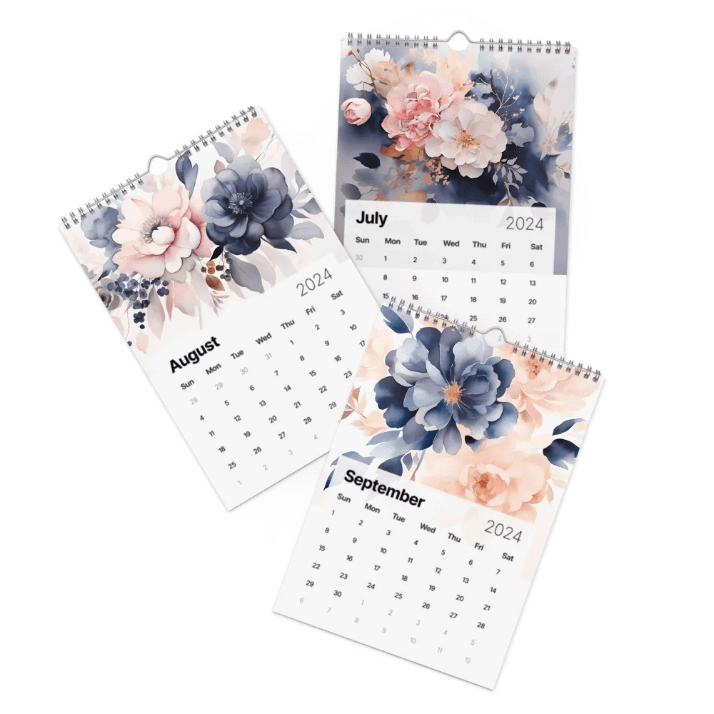 Beautiful blush and navy flowers calendar product image (20)