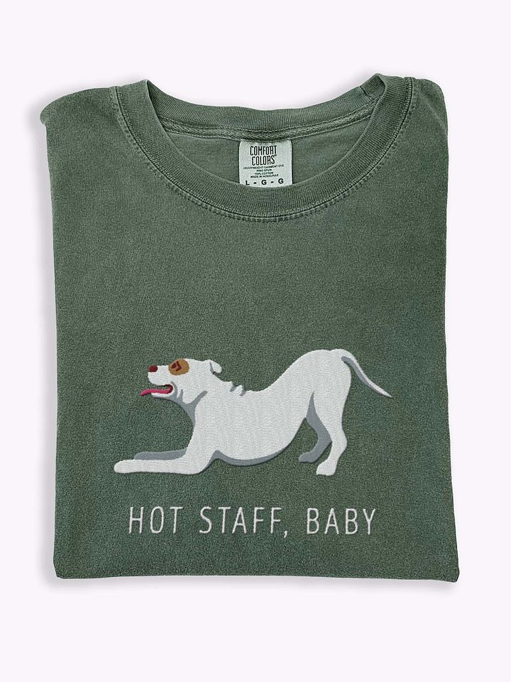 Hot Staff, Baby T-Shirt(Embroidered) of a Staffordshire Terrier(White) product image (1)