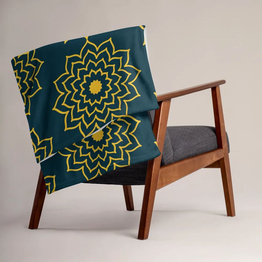 Yellow and Blue Whale Pattern Throw product image (5)