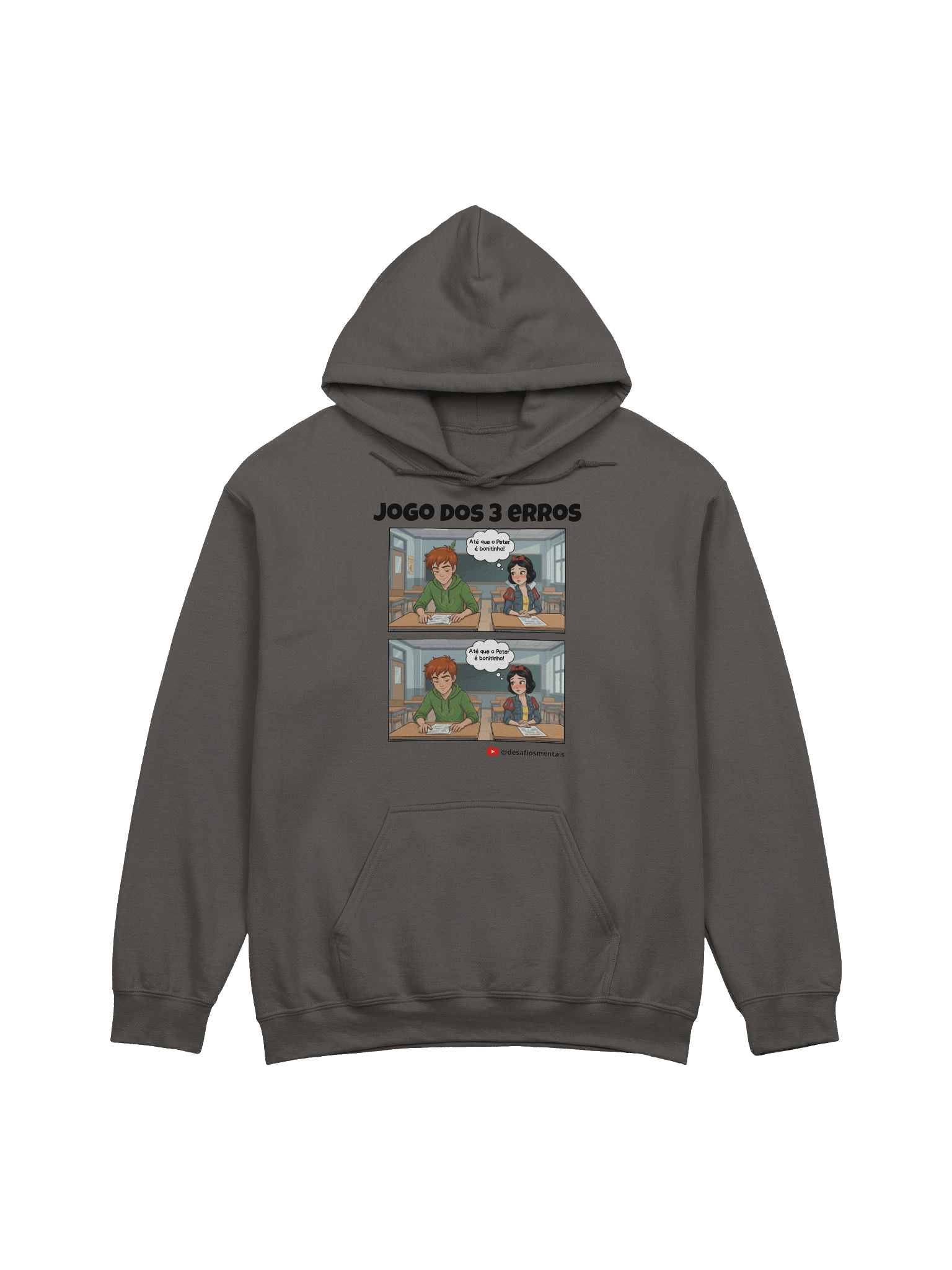 Hoodie Unissex (Jogo dos 3 Erros): Peter e Branca de Neve – Edição Clean product image (1)