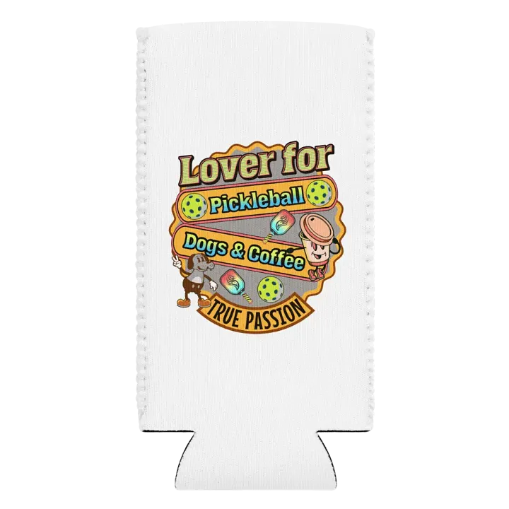 Lover For Pickleball Dogs And Coffee Playful Passion Can Cooler product image (2)