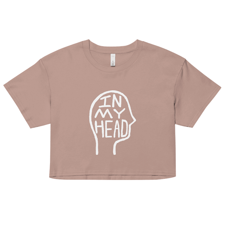 In My Head (white design) printed cotton crop top product image (1)