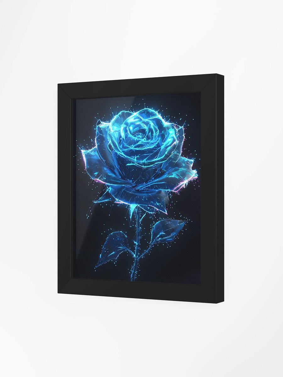 Neon Blue Rose Glow Matte Poster product image (4)