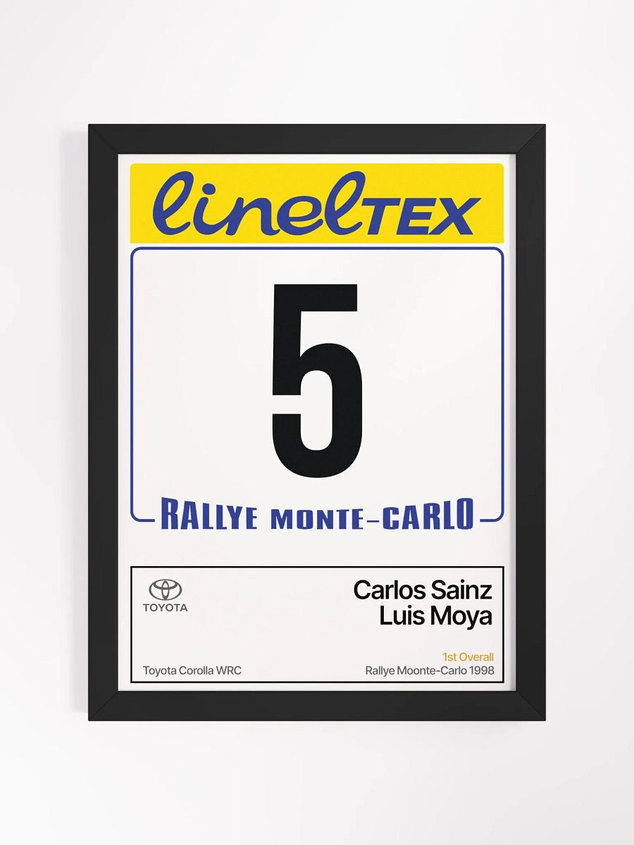 Framed A3 Print / Carlos Sainz / 1998 Rallye Monte-Carlo Number 5 product image (2)