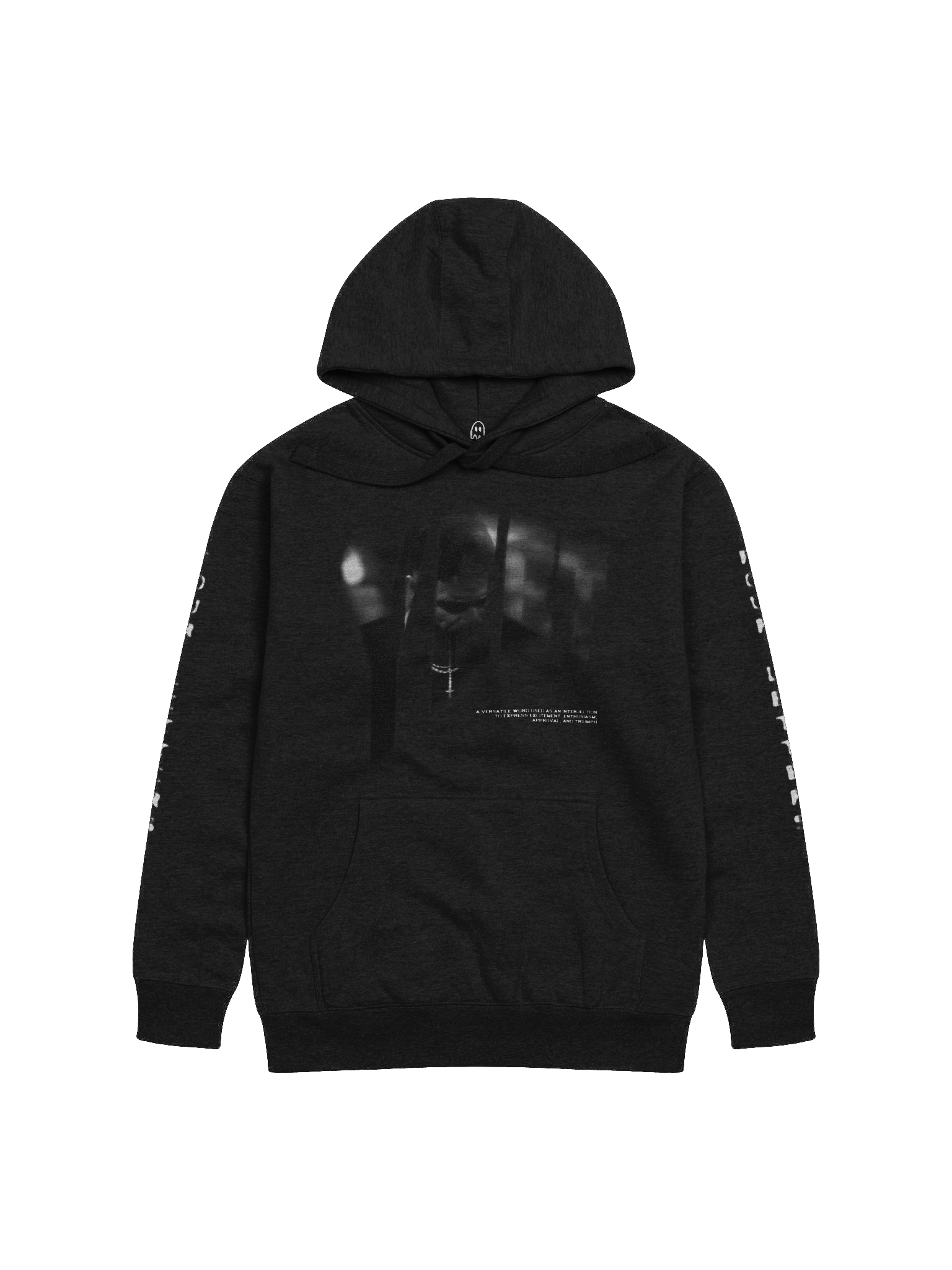 FOUR LETTERS HOODY (BLK ON BLK) product image (1)