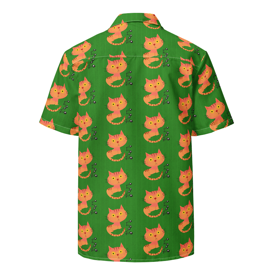 Feasting Ginger Kitty Button-Down Hawaiian Shirt - Spring Green product image (2)