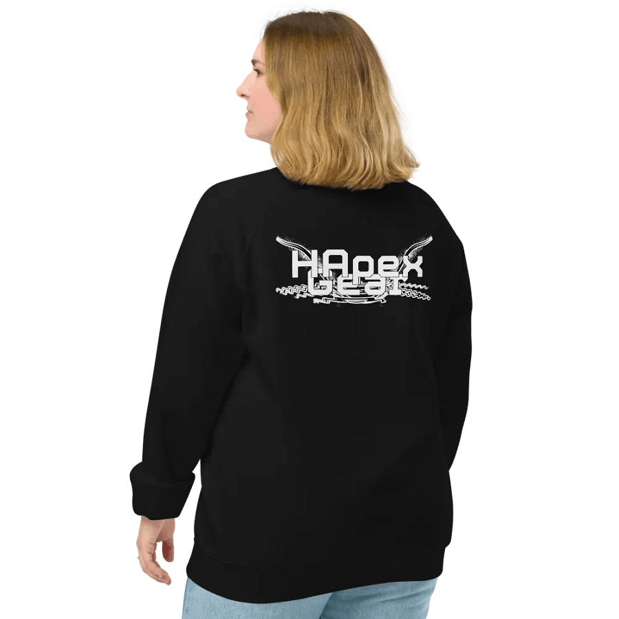 Unisex Organic Raglan Sweatshirt - White HApex Gear Black Logo product image (8)