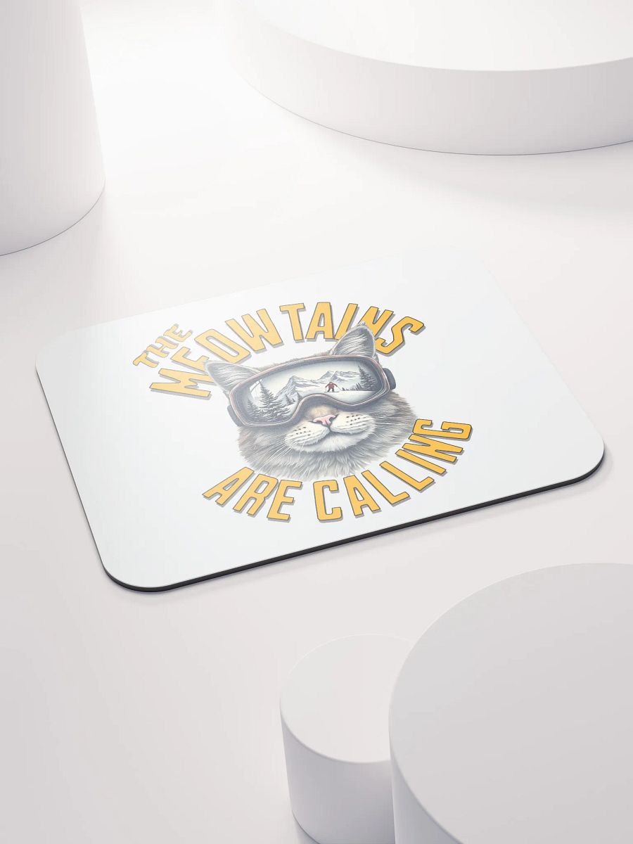 The Meowtains Are Calling Cat Skiing Mouse Pad product image (4)