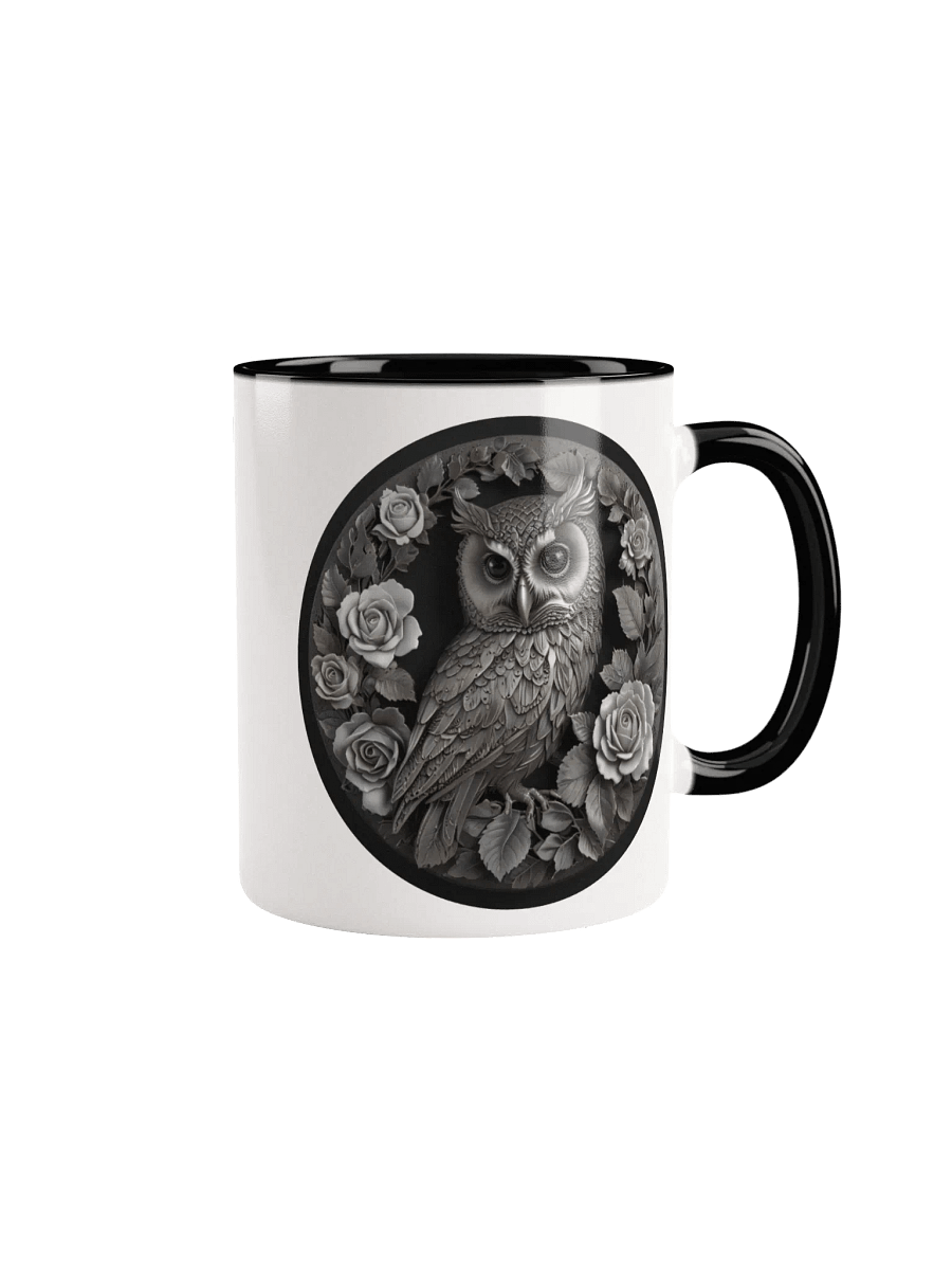 Sculptural Owl and Roses Ceramic Mug product image (1)