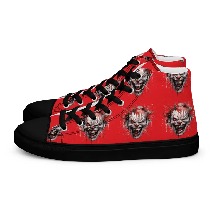 Menacing Clown High Top Canvas Shoes product image (1)