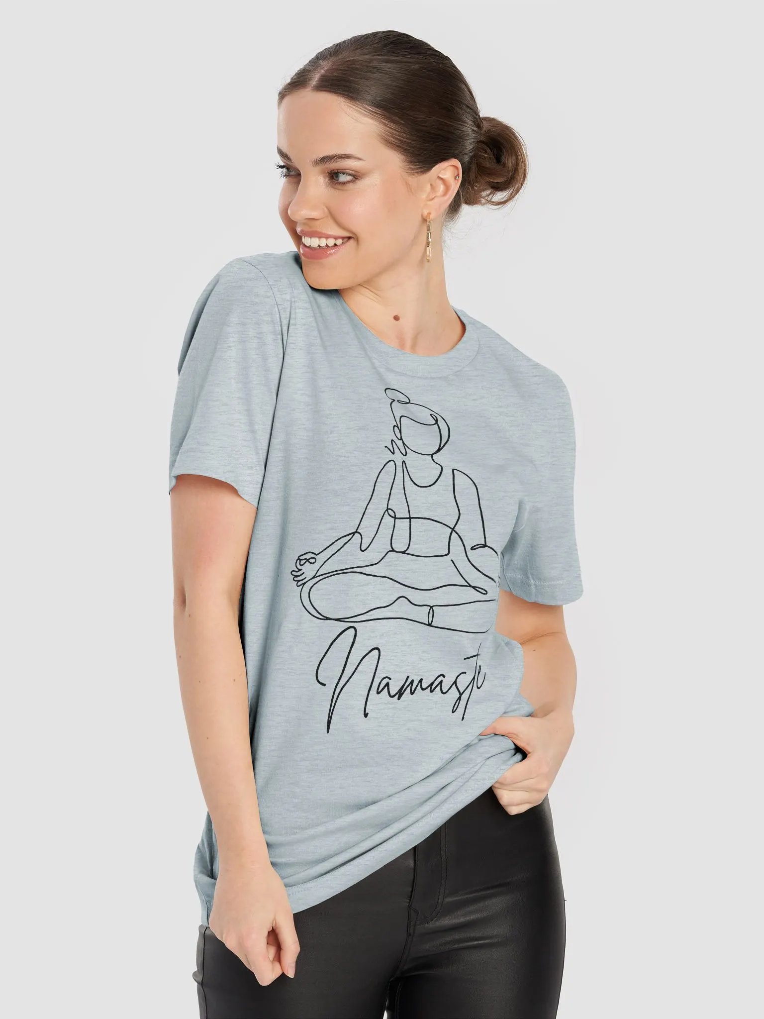 Namaste Lotus Line Art Supersoft Tee product image (16)