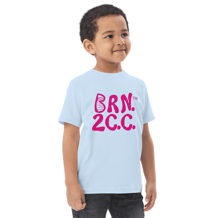 BRN.2C.C.™/BOURNE to Cape Cod™ | DTG Vintage Print | Toddler T-Shirt | Coastal Jersey Tee for Littles | Vibrant Pink Logos product image (2)
