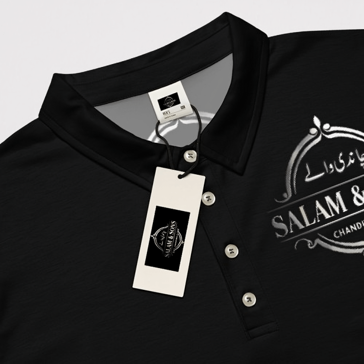 SALAM & SONS CHANDIWALE Official Men's Slim Fit Black Polo Shirt product image (2)