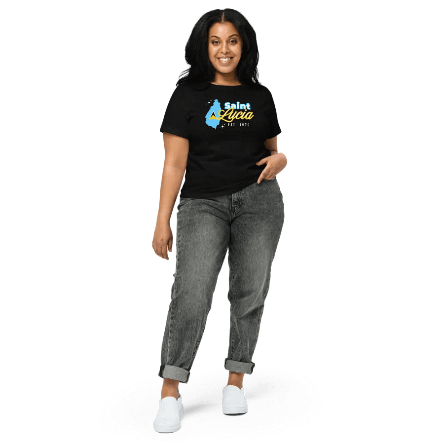 Saint Lucia Flag Island Women's Baby Tee product image (4)