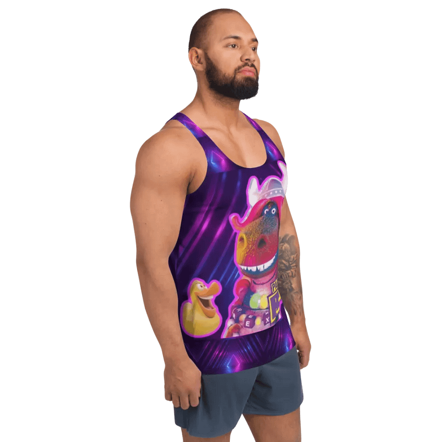 Neon Diamond Partysaurus Rex All Over Print Tank Top product image (4)