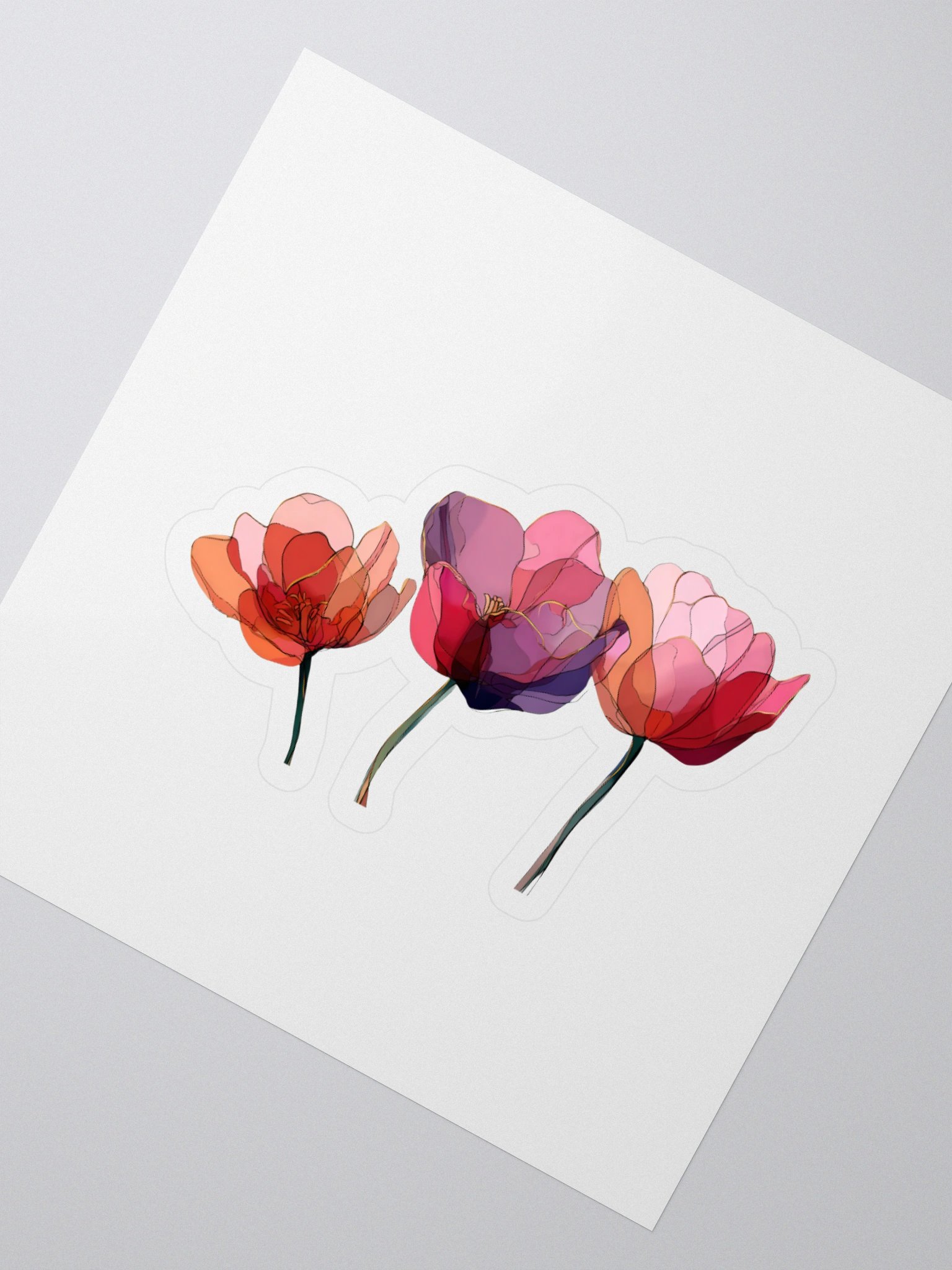 Three Tulips Floral Sticker product image (2)