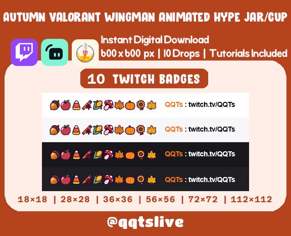 ANIMATED AUTUMN BOBA Twitch Hype Jar - Stream Tip Cup + Sub Badges / 2 Layers - 5 Outfit/Prop Options - 10 Bit Options + Set Up Tutorial product image (3)