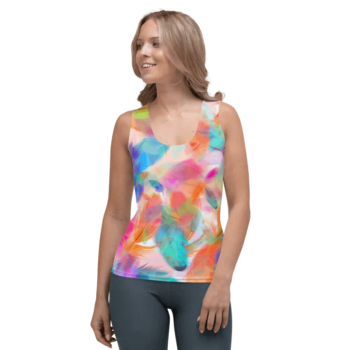 Colorful Feather Pattern Design Tank Top - v4 product image (1)