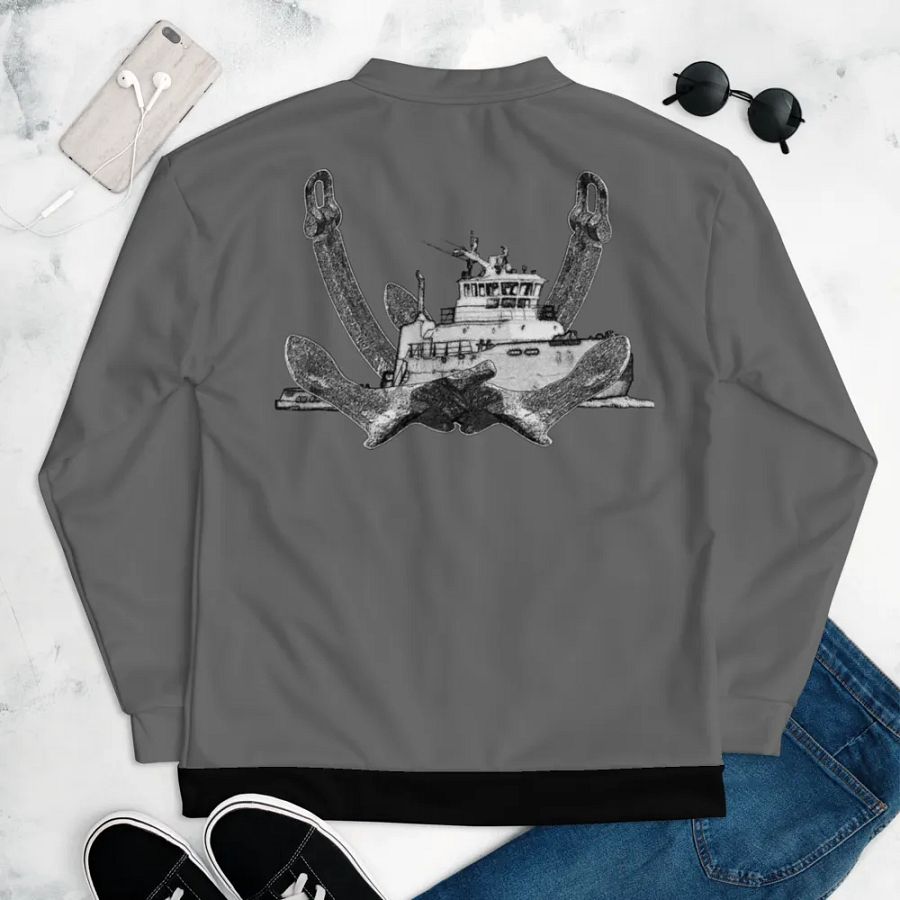 Twin Anchor Titan tug Gray Bomber Jacket product image (9)
