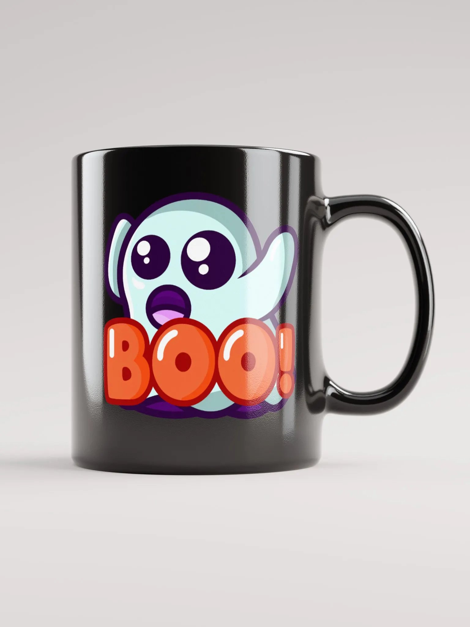 GHOSTIE BOO GLOSSY BLACK MUG product image (6)