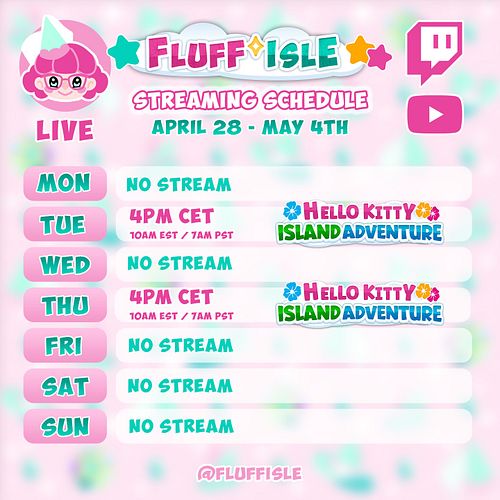 My schedule for next week #hkia #hellokittyislandadventure