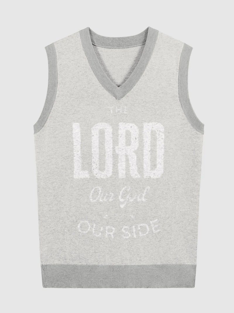 The LORD Our God is on OUR SIDE | Unisex knitted V-Neck sweater