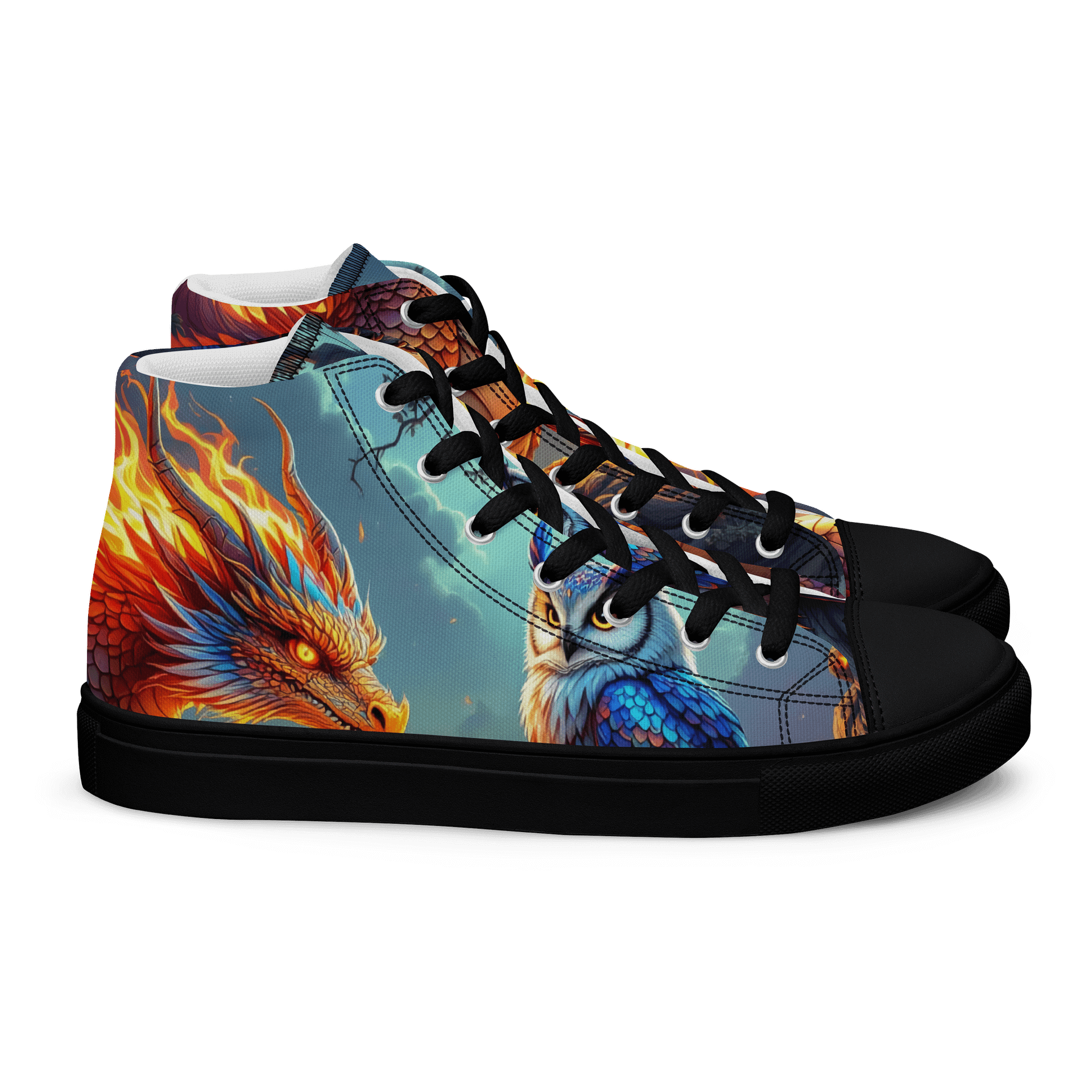 Mythical Dragon and Owl Women's High Tops product image (2)