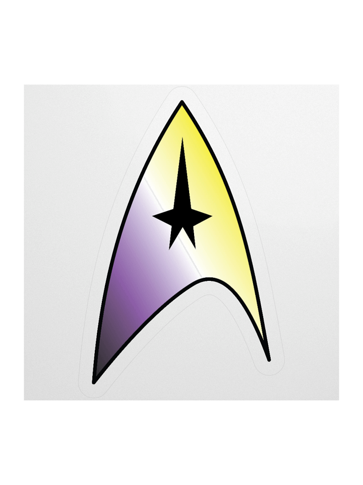 Non-binary Pride Gradient Starfleet Sticker product image (1)